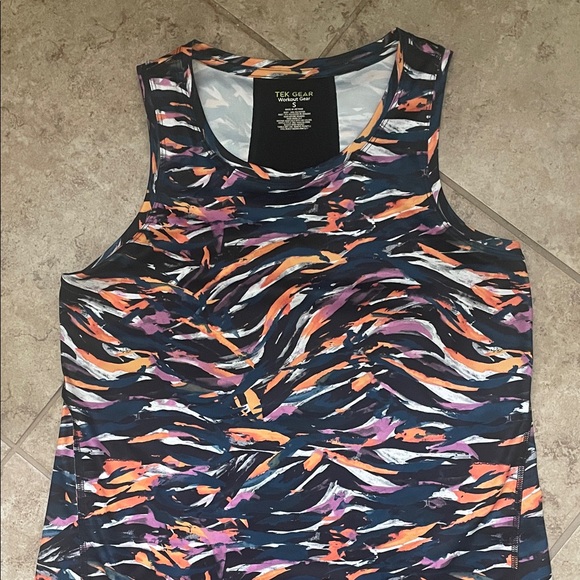 tek gear Tops - tek gear Navy Multicolor Abstract Print Active Tank